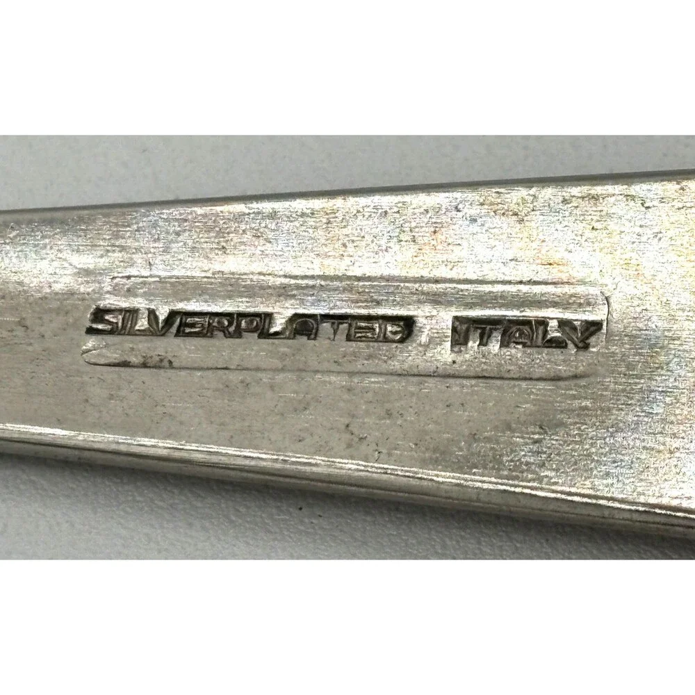 Vintage Silver Plated Salad‎ Serving Fork (Spork) and Spoon Made in Italy 9”